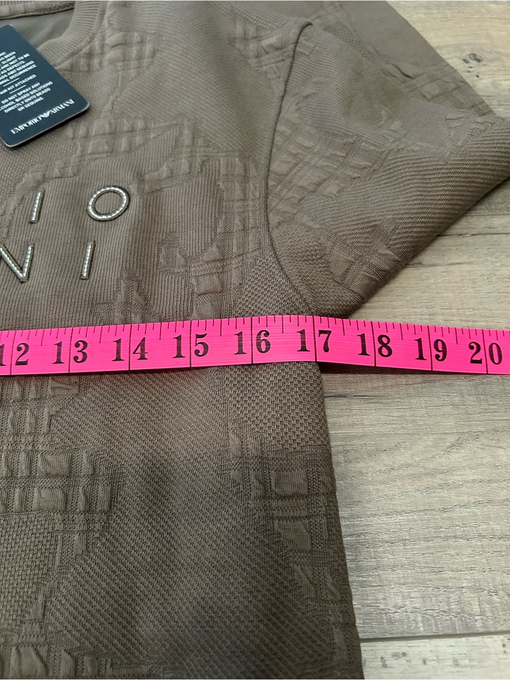 Emporio Armani Men's Taupe Crewneck Sweater with Logo - Picture 7 of 9